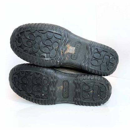 coach sage winter mid-calf lace up sherpa-lined boots - size 7.5