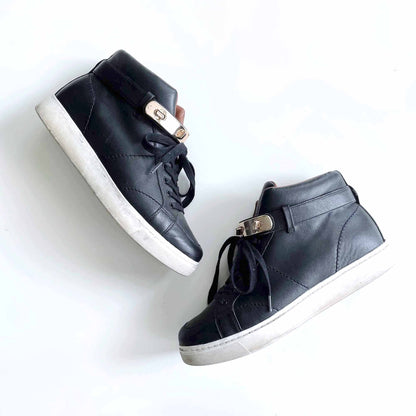 coach black leather richmond high top buckle sneakers - size 8.5