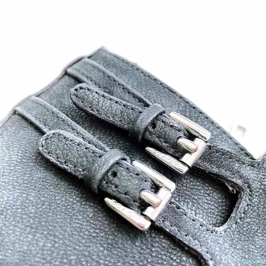 coach black pebbeld leather daphney booties - size 7.5