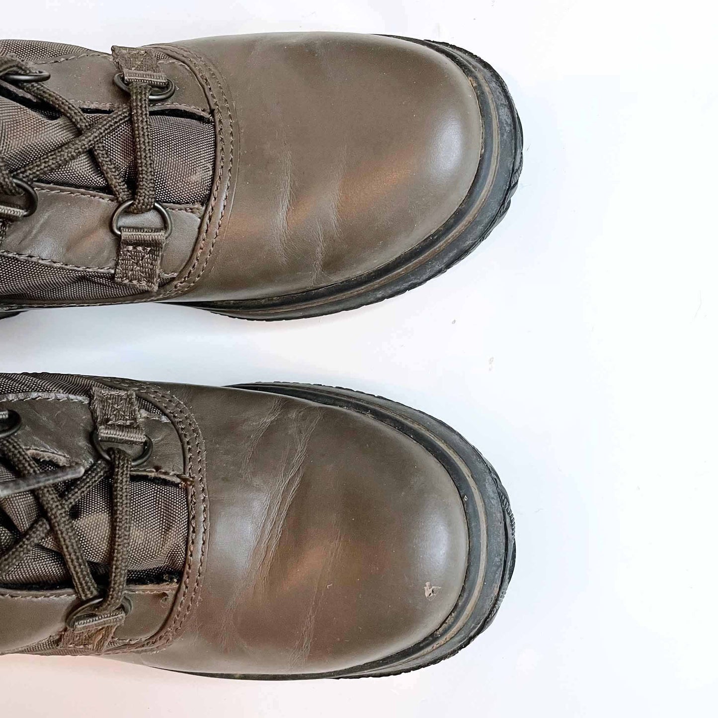 coach sage winter mid-calf lace up sherpa-lined boots - size 7.5