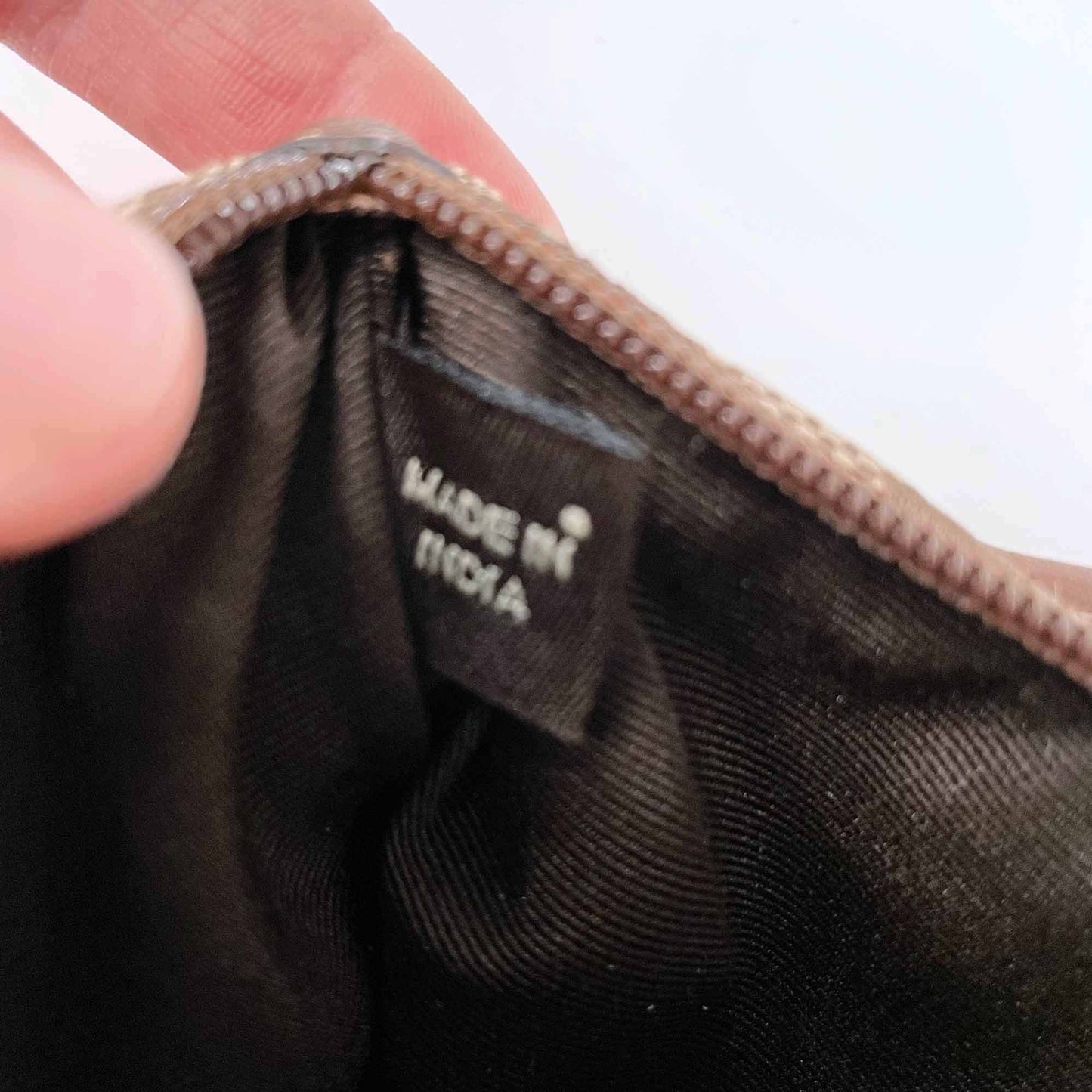 coach signature brown c logo wristlet