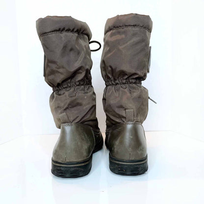 coach sage winter mid-calf lace up sherpa-lined boots - size 7.5