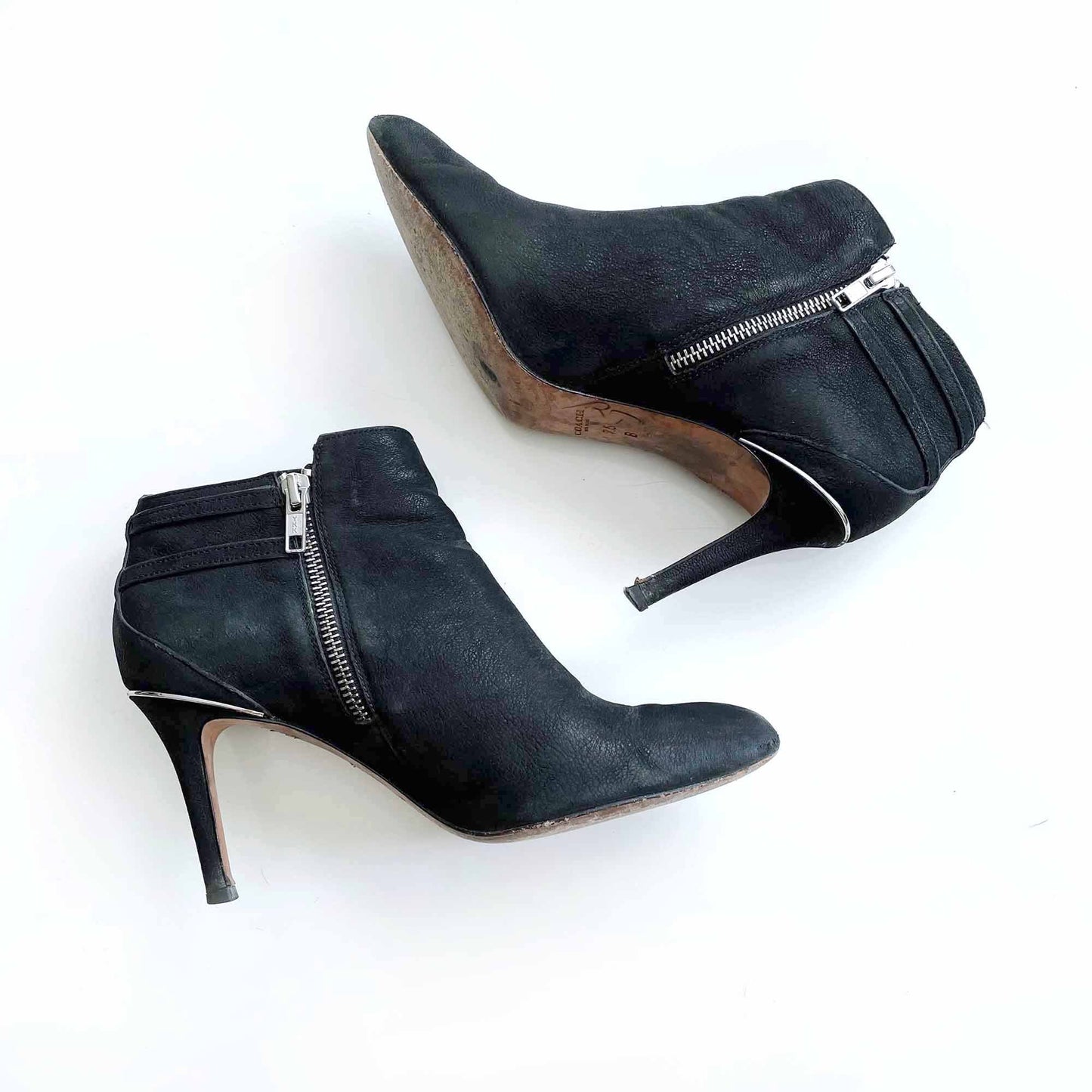coach black pebbeld leather daphney booties - size 7.5