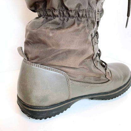 coach sage winter mid-calf lace up sherpa-lined boots - size 7.5