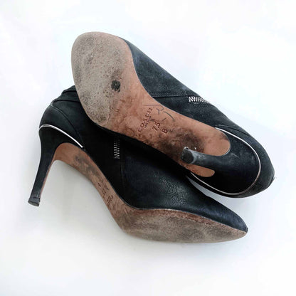 coach black pebbeld leather daphney booties - size 7.5