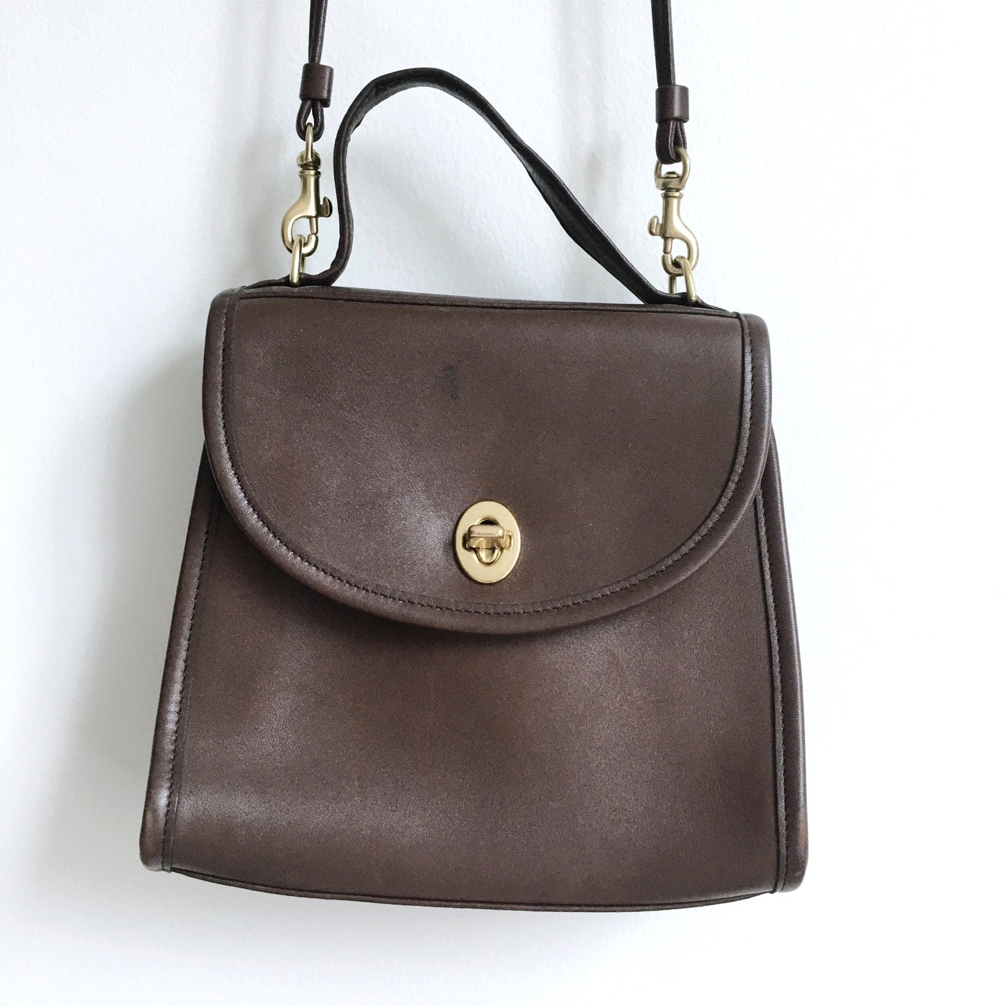 Coach turnlock flap leather cross body purse