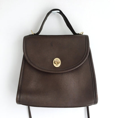 Coach turnlock flap leather cross body purse