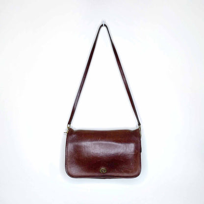 Vintage Coach brown turnlock shoulder bag
