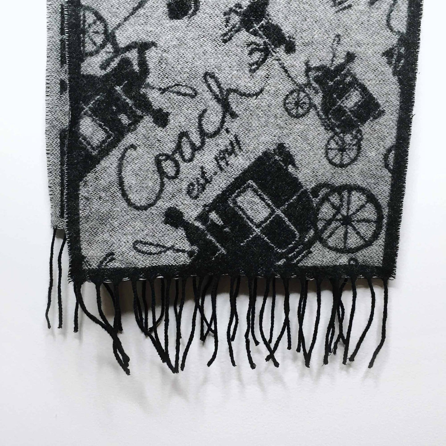 Coach wool-cashmere horse &amp; carriage scarf