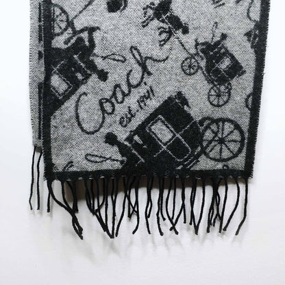 Coach wool-cashmere horse &amp; carriage scarf