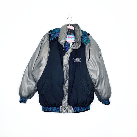 vintage sundown avro airplane puffer jacket - size medium