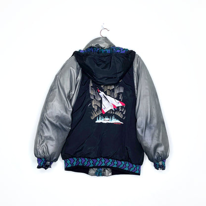 vintage sundown avro airplane puffer jacket - size medium