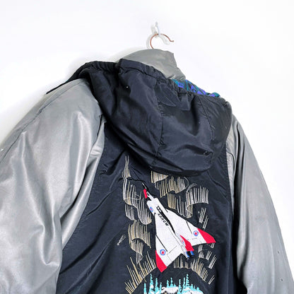 vintage sundown avro airplane puffer jacket - size medium