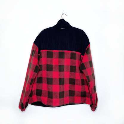 men's columbia red buffalo plaid bugaboo fleece interchange jacket - size xxl