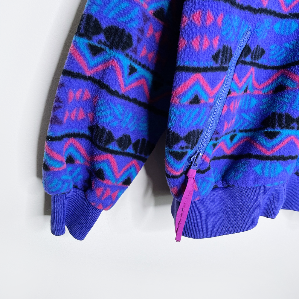 vintage 90s columbia aztec made in usa zip up fleece jacket - size large