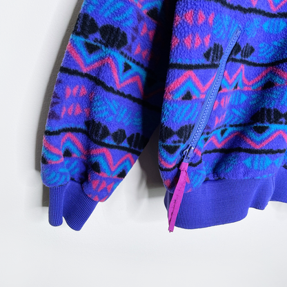 vintage 90s columbia aztec made in usa zip up fleece jacket - size large