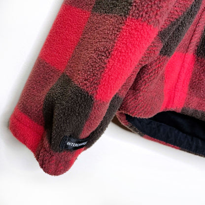 men's columbia red buffalo plaid bugaboo fleece interchange jacket - size xxl