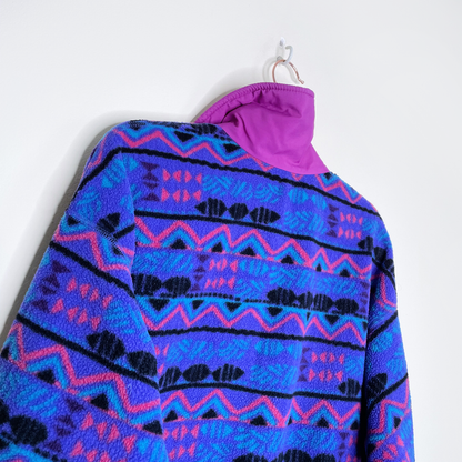 vintage 90s columbia aztec made in usa zip up fleece jacket - size large