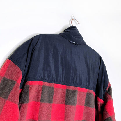 men's columbia red buffalo plaid bugaboo fleece interchange jacket - size xxl