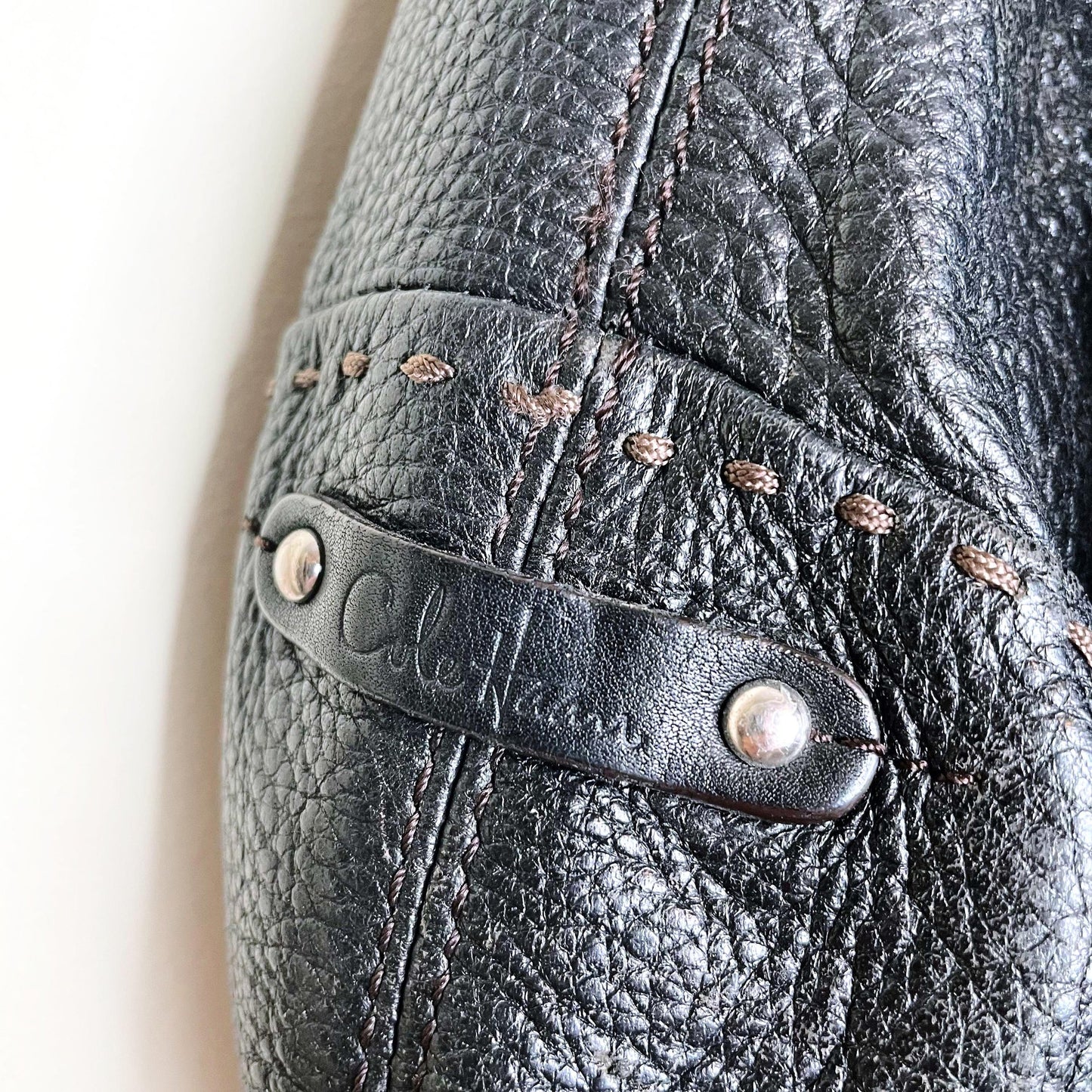 cole haan black pebbled leather hobo bag