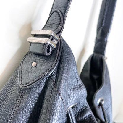 cole haan black pebbled leather hobo bag
