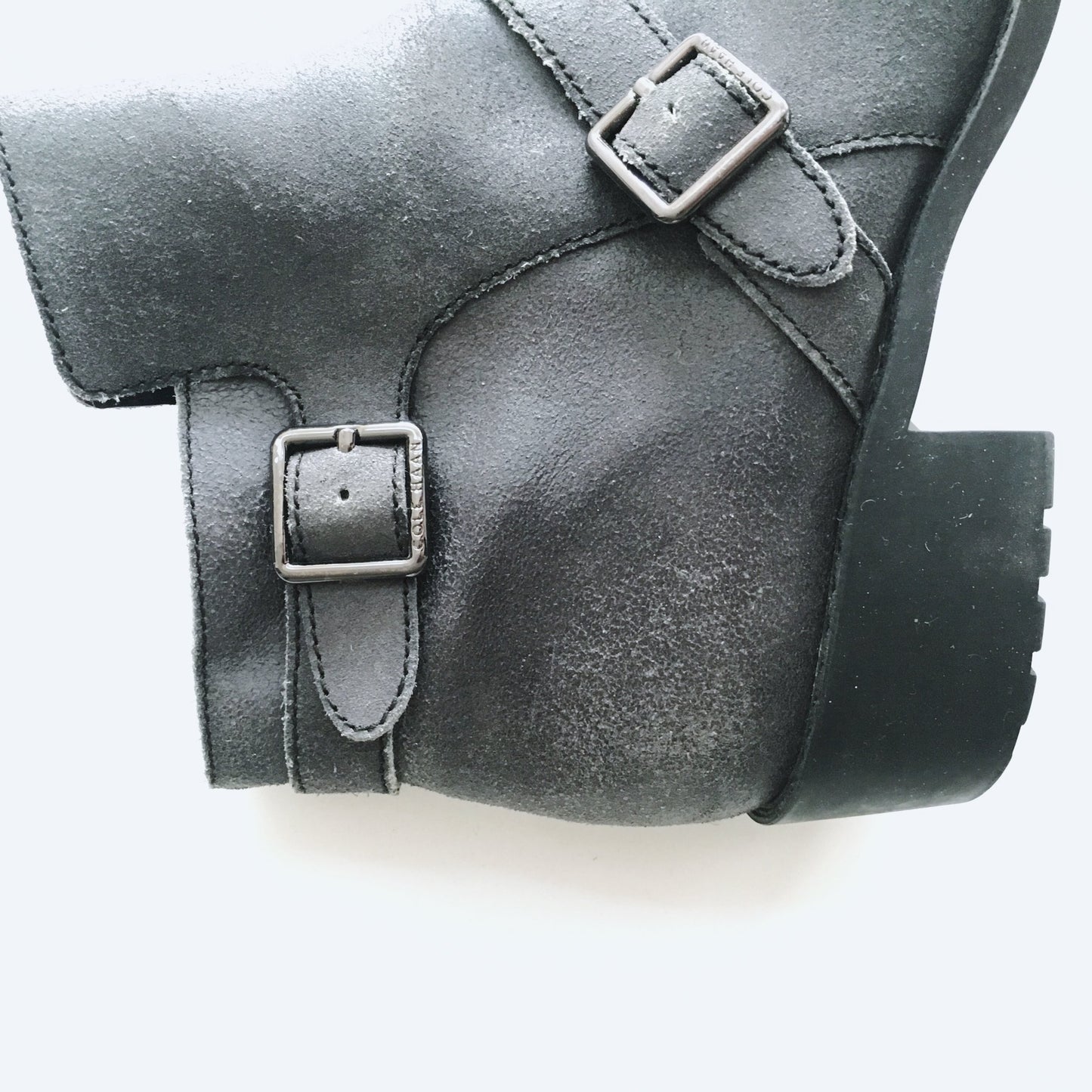 Cole Haan Black Brushed Leather Boots - size 8.5