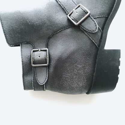 Cole Haan Black Brushed Leather Boots - size 8.5