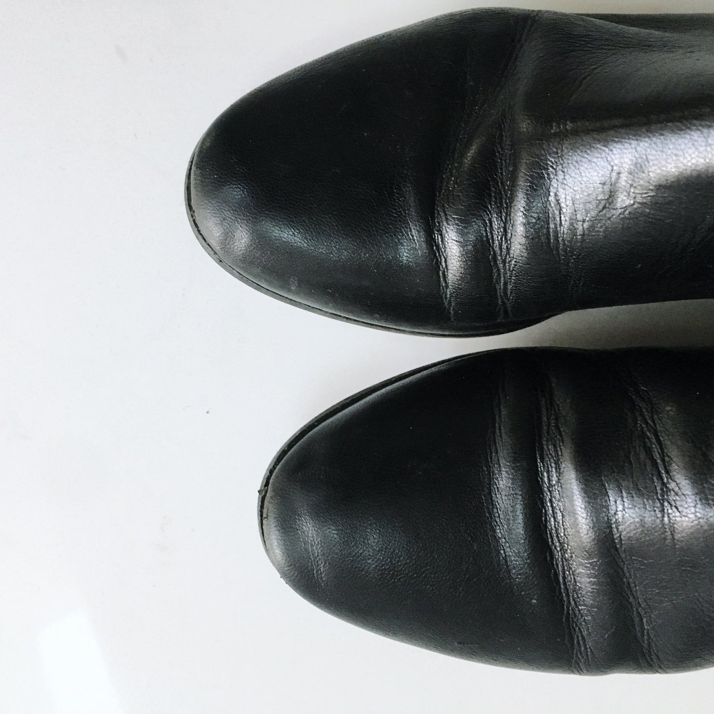Cole Haan Black Leather Boots with Gold Zippers - size 5.5