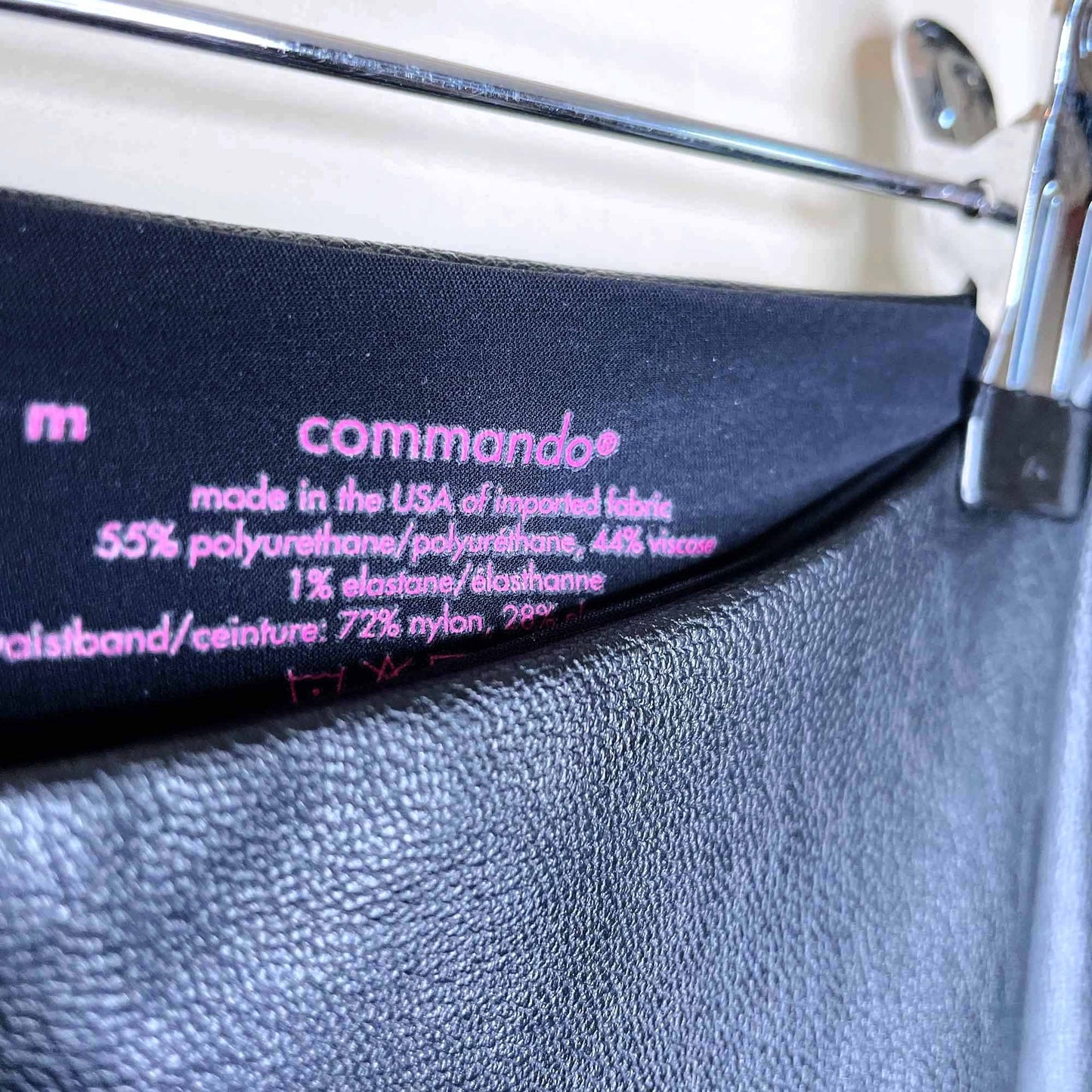 commando 7/8 faux leather high rise legging - size medium