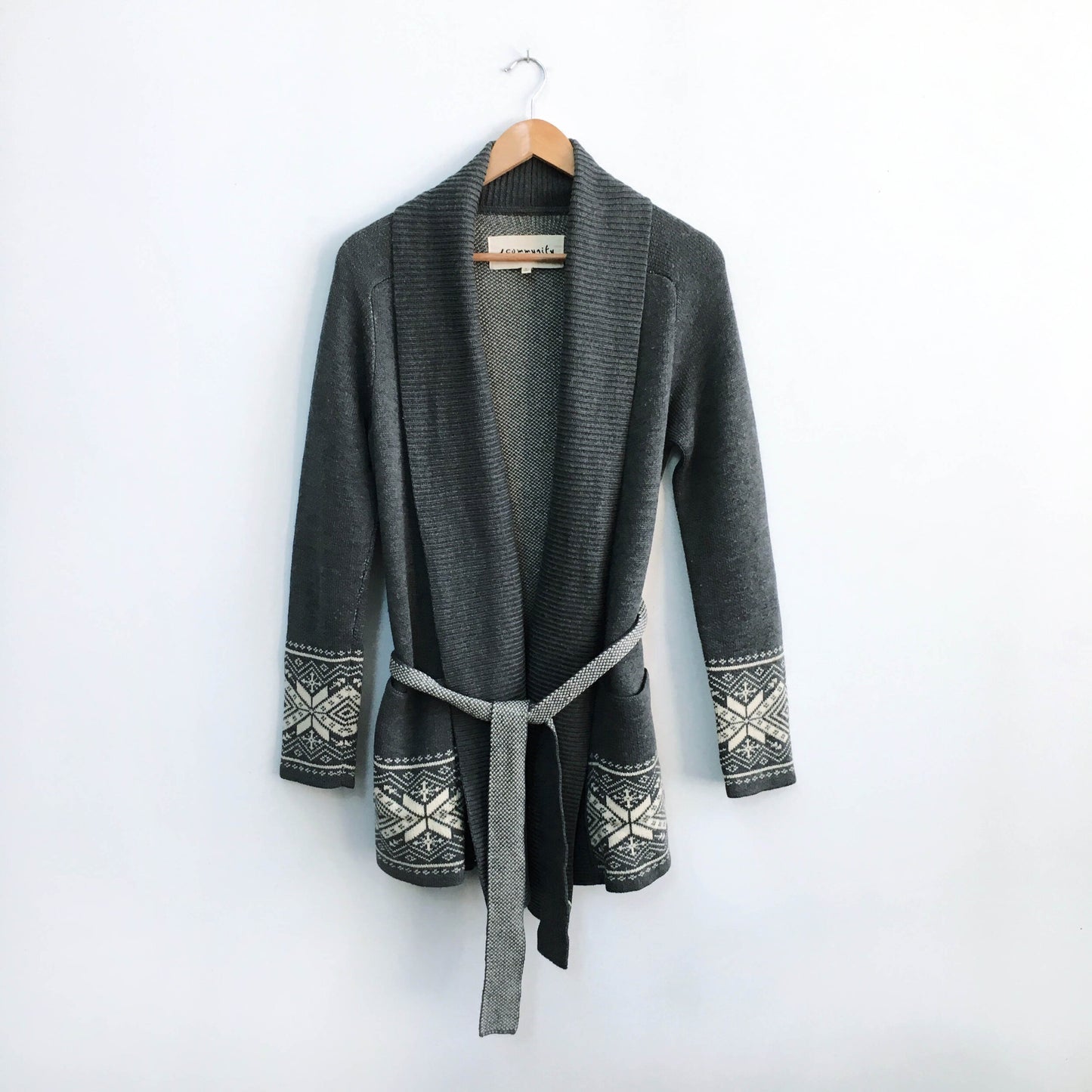 Community Wool Belted Cardigan - size Small