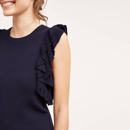 knitted and knotted constance ruffle top - size small