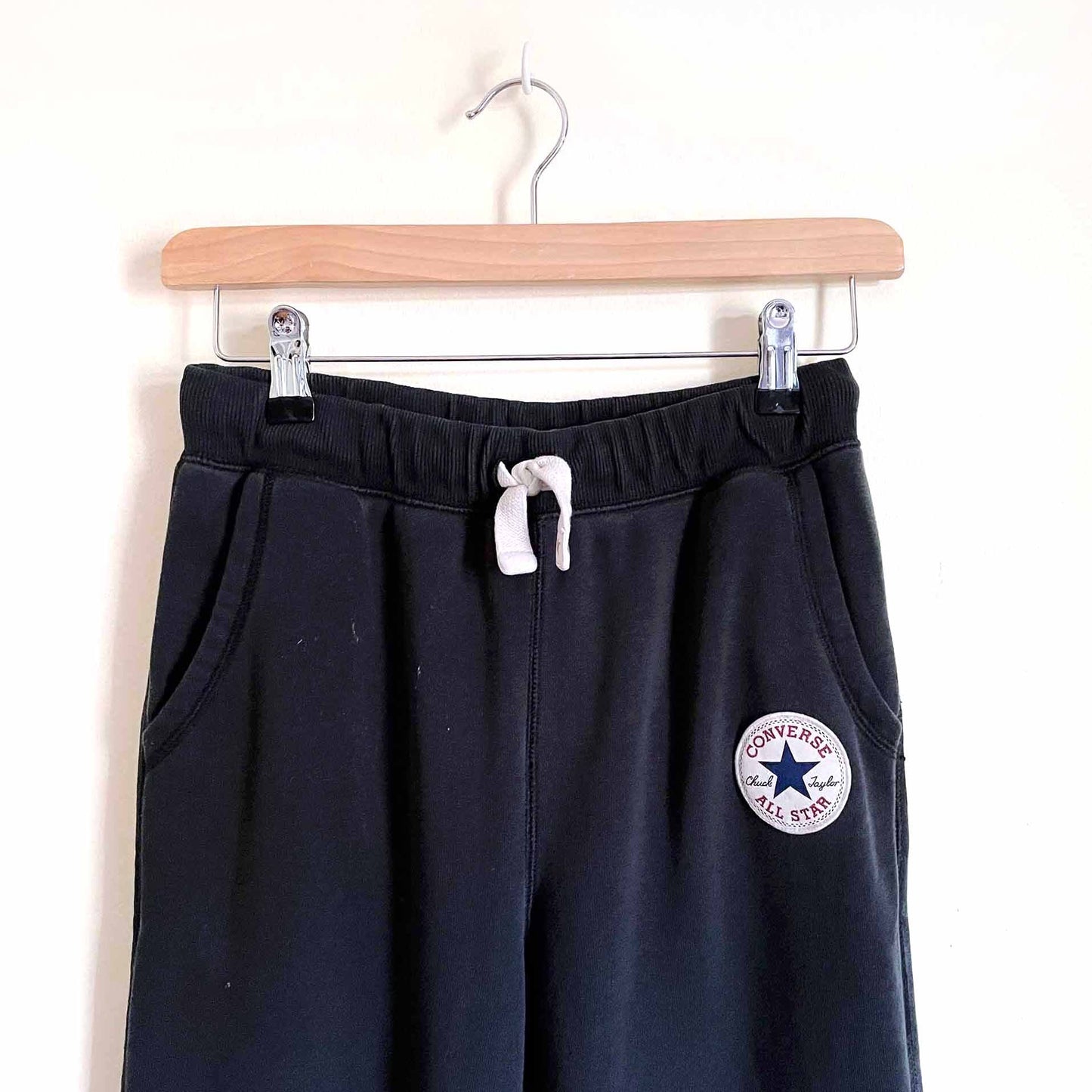 kids converse black slim joggers - size xl