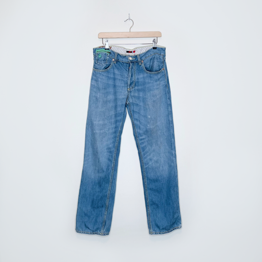 men's vintage coogi button fly straight leg jeans - size 34x34