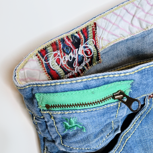 men's vintage coogi button fly straight leg jeans - size 34x34