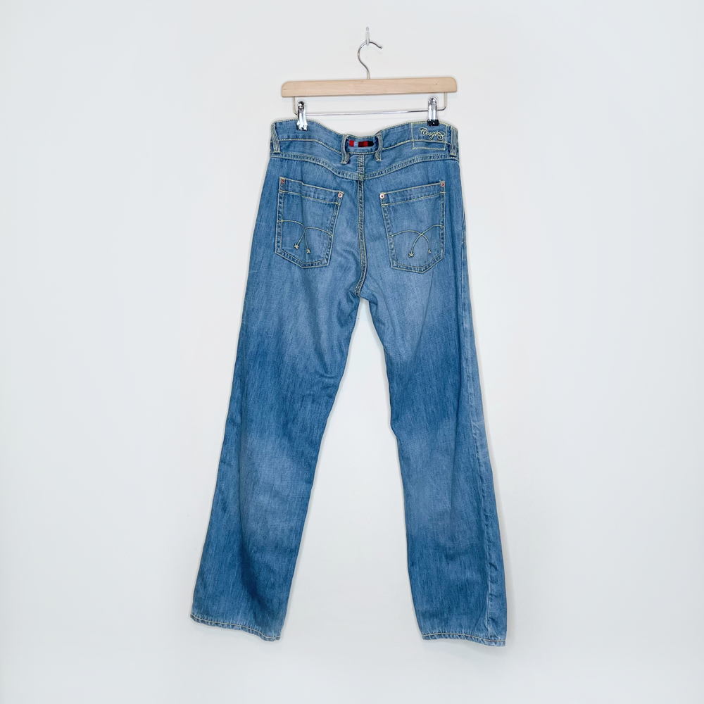 men's vintage coogi button fly straight leg jeans - size 34x34