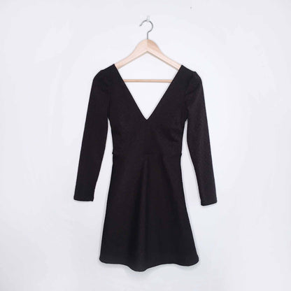 UO COOPERATIVE Ramona plunging v fit and flare dress - size xs