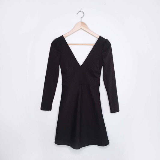 UO COOPERATIVE Ramona plunging v fit and flare dress - size xs