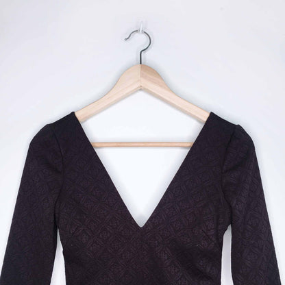 UO COOPERATIVE Ramona plunging v fit and flare dress - size xs