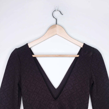 UO COOPERATIVE Ramona plunging v fit and flare dress - size xs