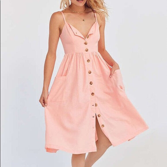 UO Cooperative Emilia A-line Midi Dress - size xs