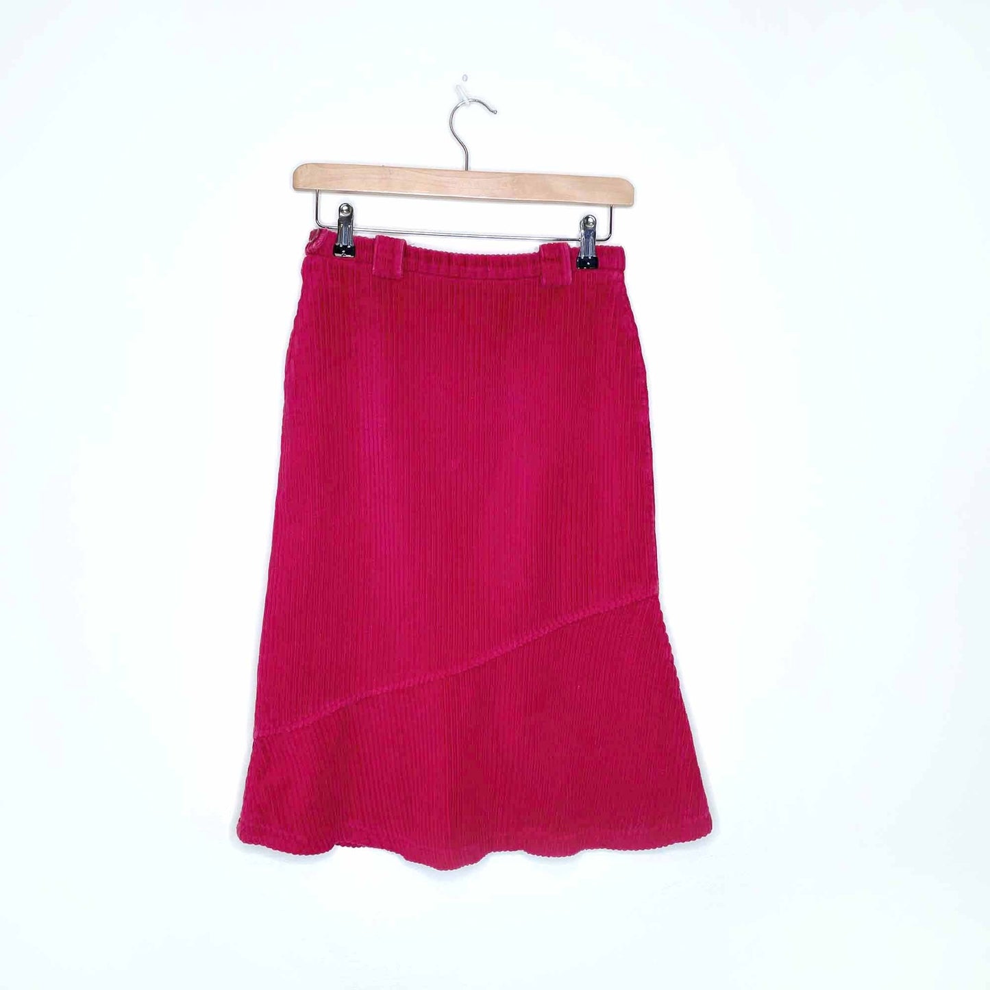 vintage corduroy fruit patch peplum hem skirt - size xs