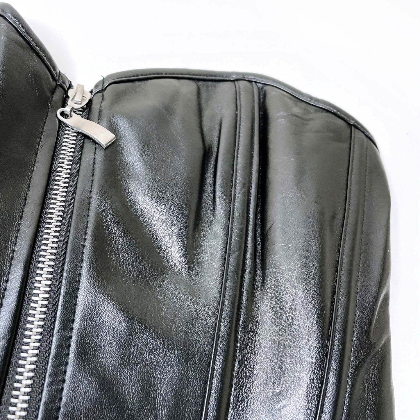black faux leather corset - one size
