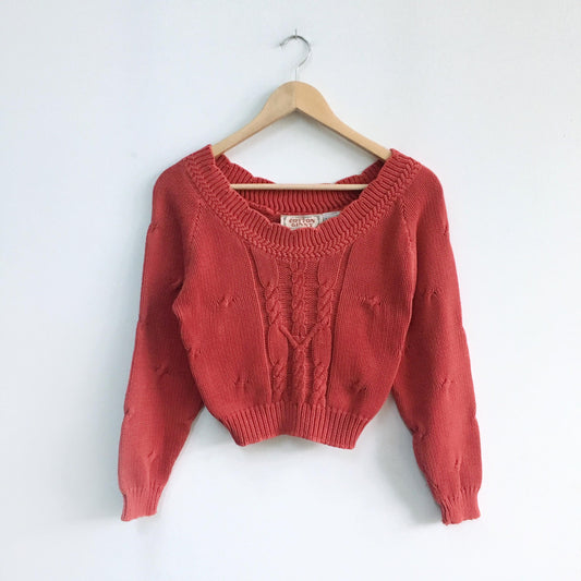 Vintage Cotton Ginny Cropped Sweater - size Small