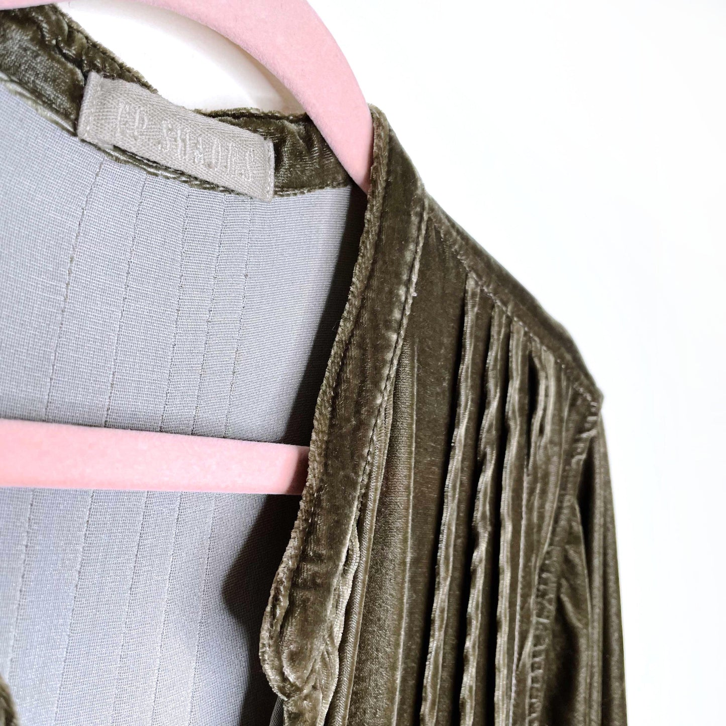 cp shades regina green velvet silk tunic dress - size xs