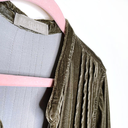 cp shades regina green velvet silk tunic dress - size xs