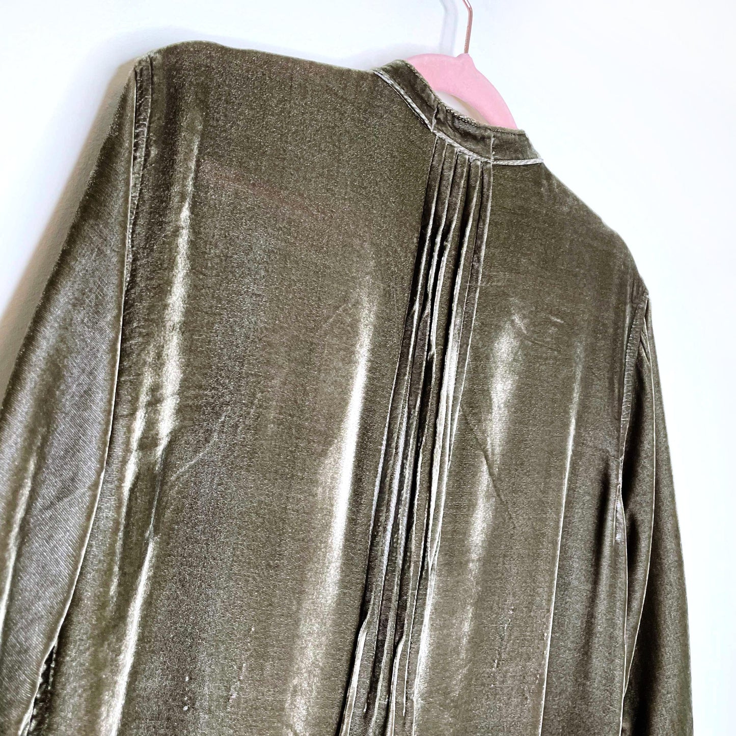cp shades regina green velvet silk tunic dress - size xs