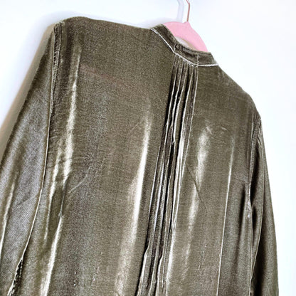 cp shades regina green velvet silk tunic dress - size xs