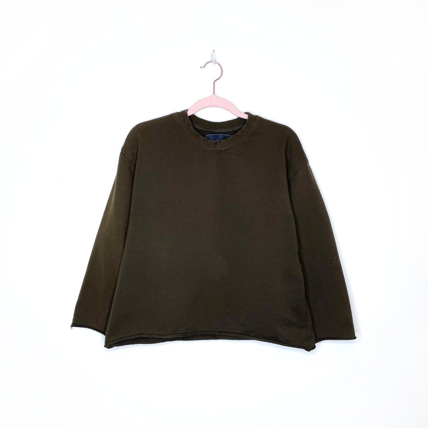 clementines x merotto raw edge crewneck sweatshirt - size xs