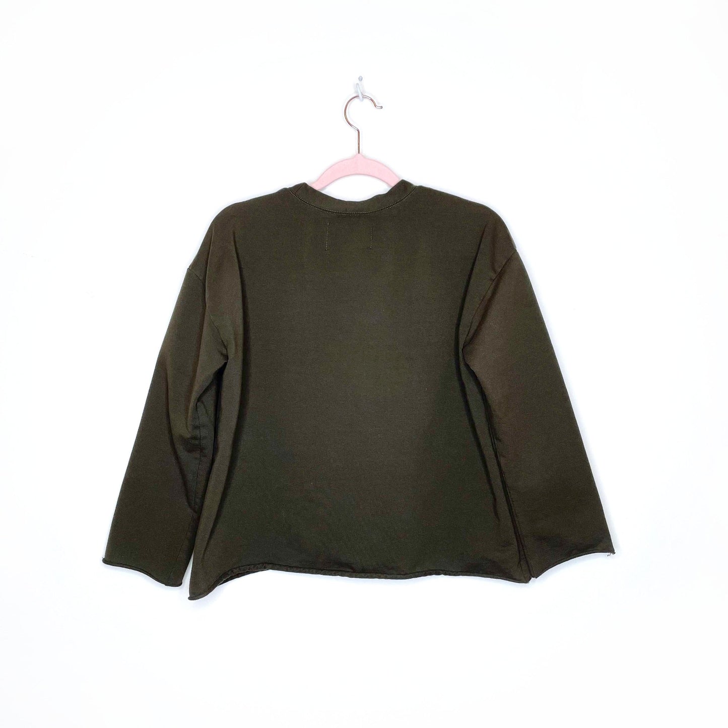 clementines x merotto raw edge crewneck sweatshirt - size xs