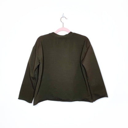 clementines x merotto raw edge crewneck sweatshirt - size xs